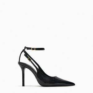 Zara Animal Print Slingback Heels